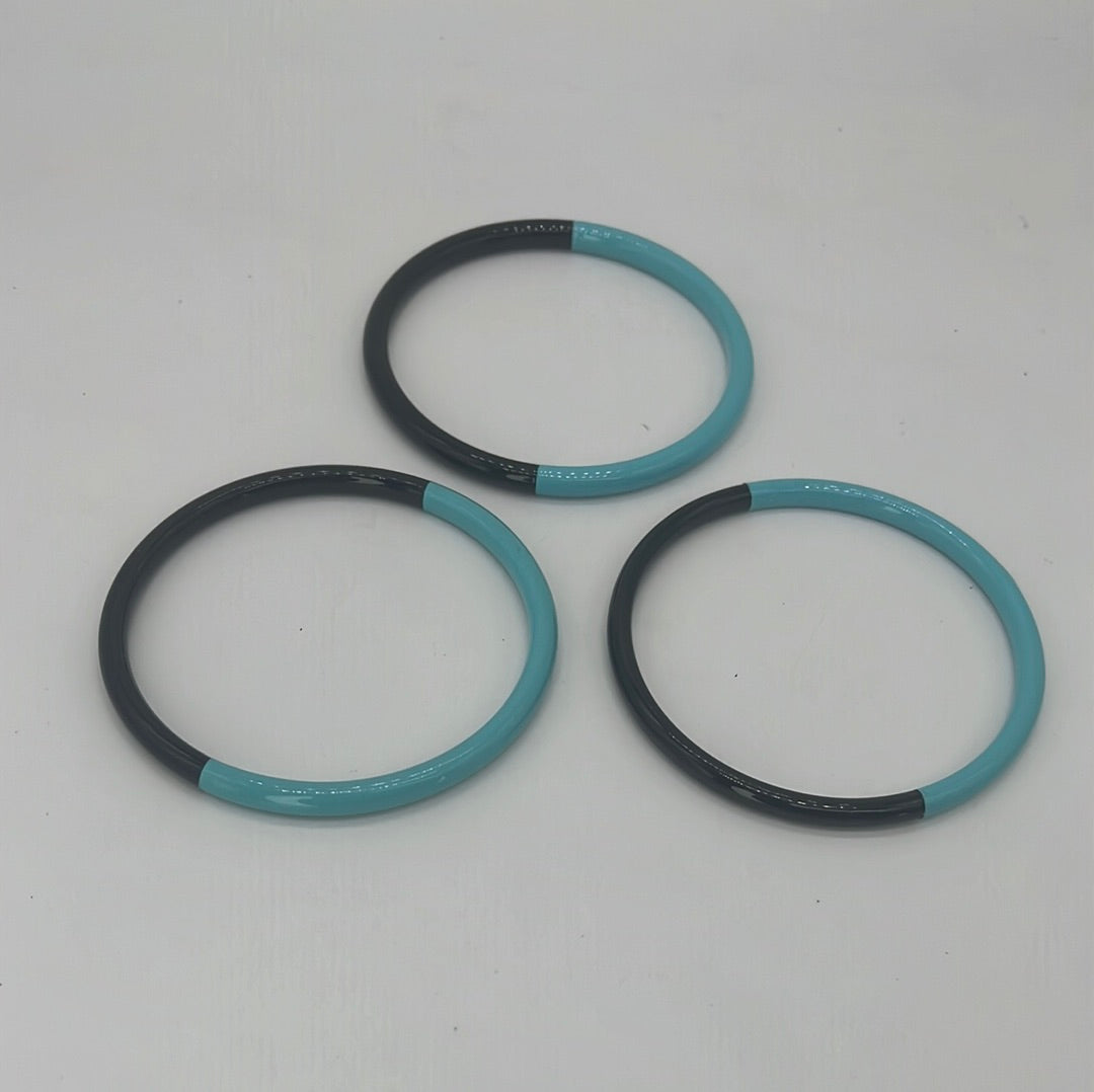 Horn Bangle Robin Egg Blue Accent