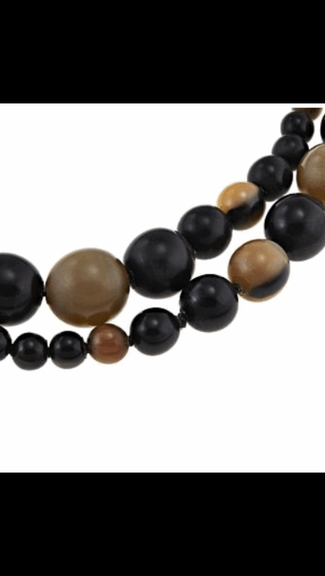 Extra Long Horn Bead Necklace