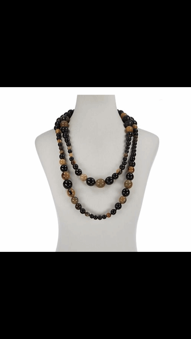 Extra Long Horn Bead Necklace