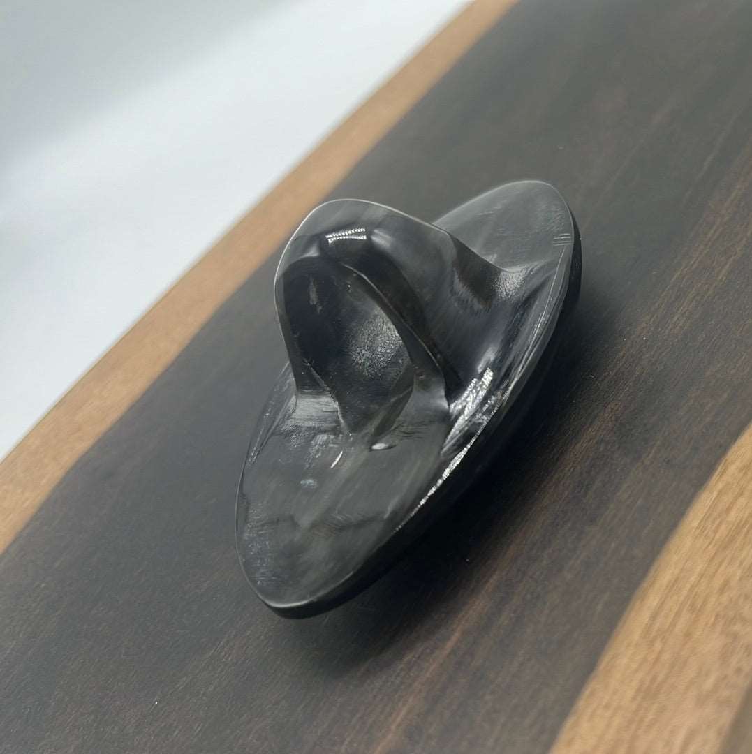Bold Oval Horn Knuckle to Knuckle Ring