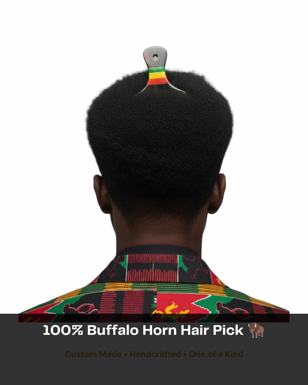 Horn Hair Pick Juneteenth Enamel