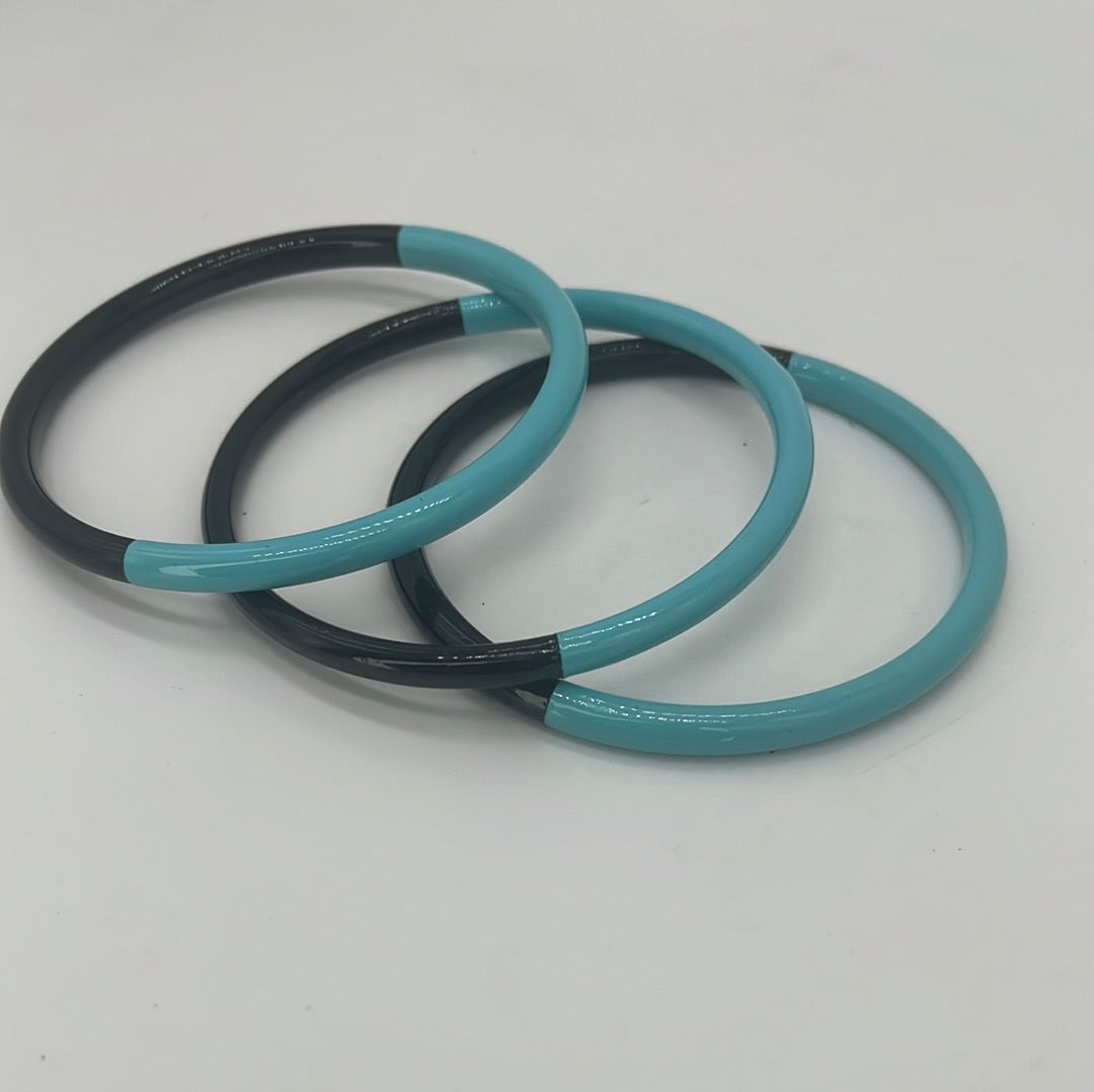 Horn Bangle Robin Egg Blue Accent
