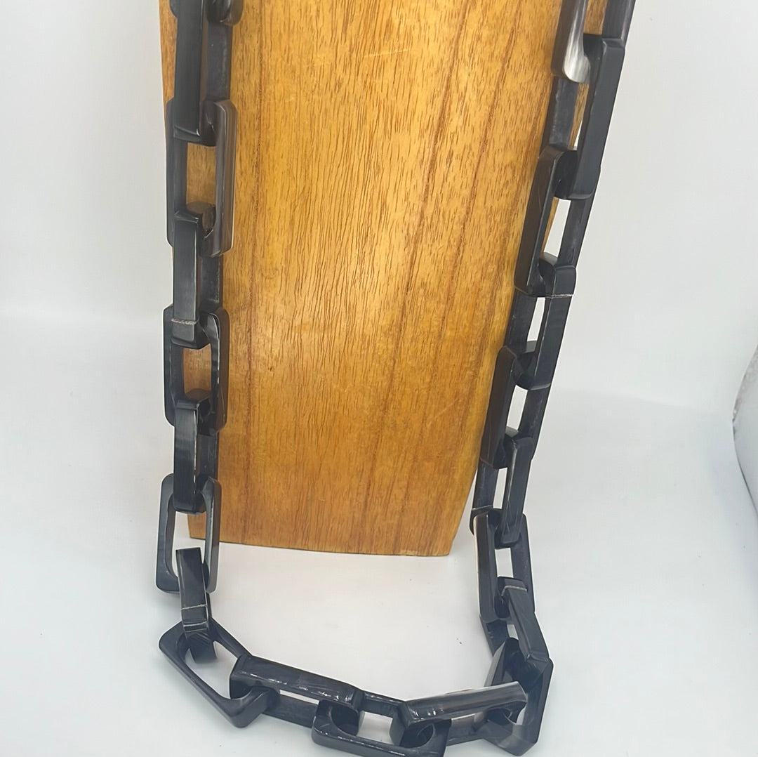 Dera Square Watusi Cattle Horn Link Necklace