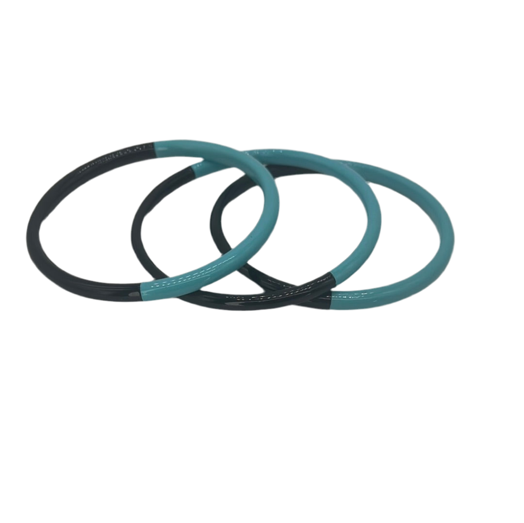 Horn Bangle Robin Egg Blue Accent