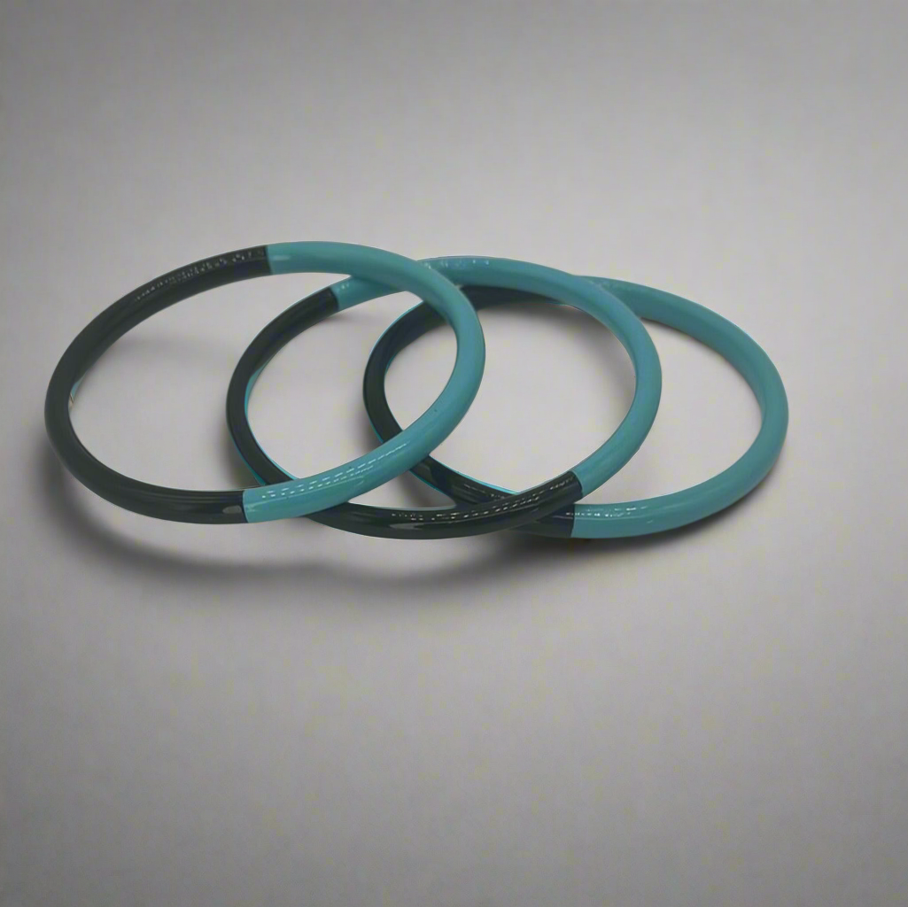 Horn Bangle Robin Egg Blue Accent