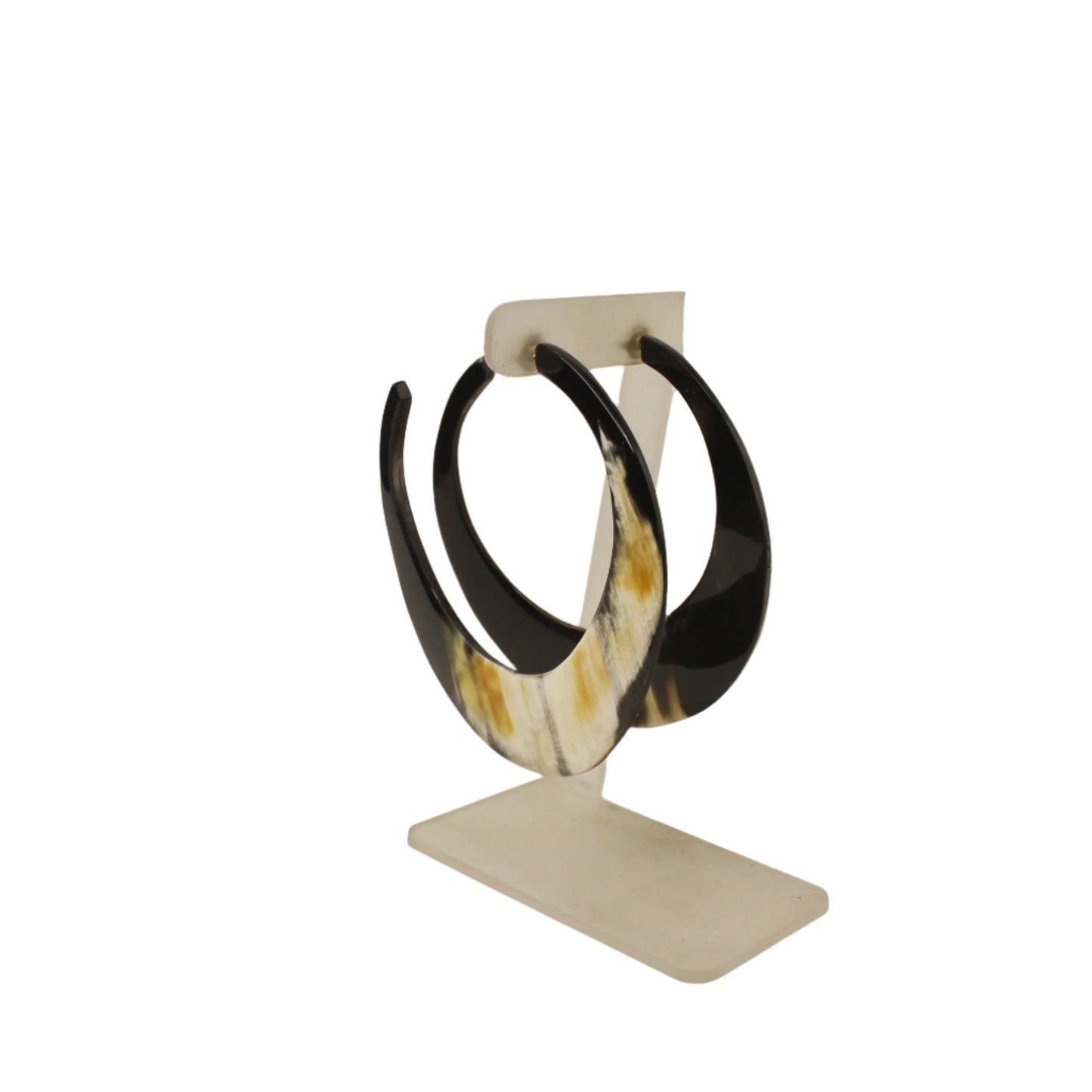Handcrafted Oversized Crescent Horn Hoop Earring 87MM