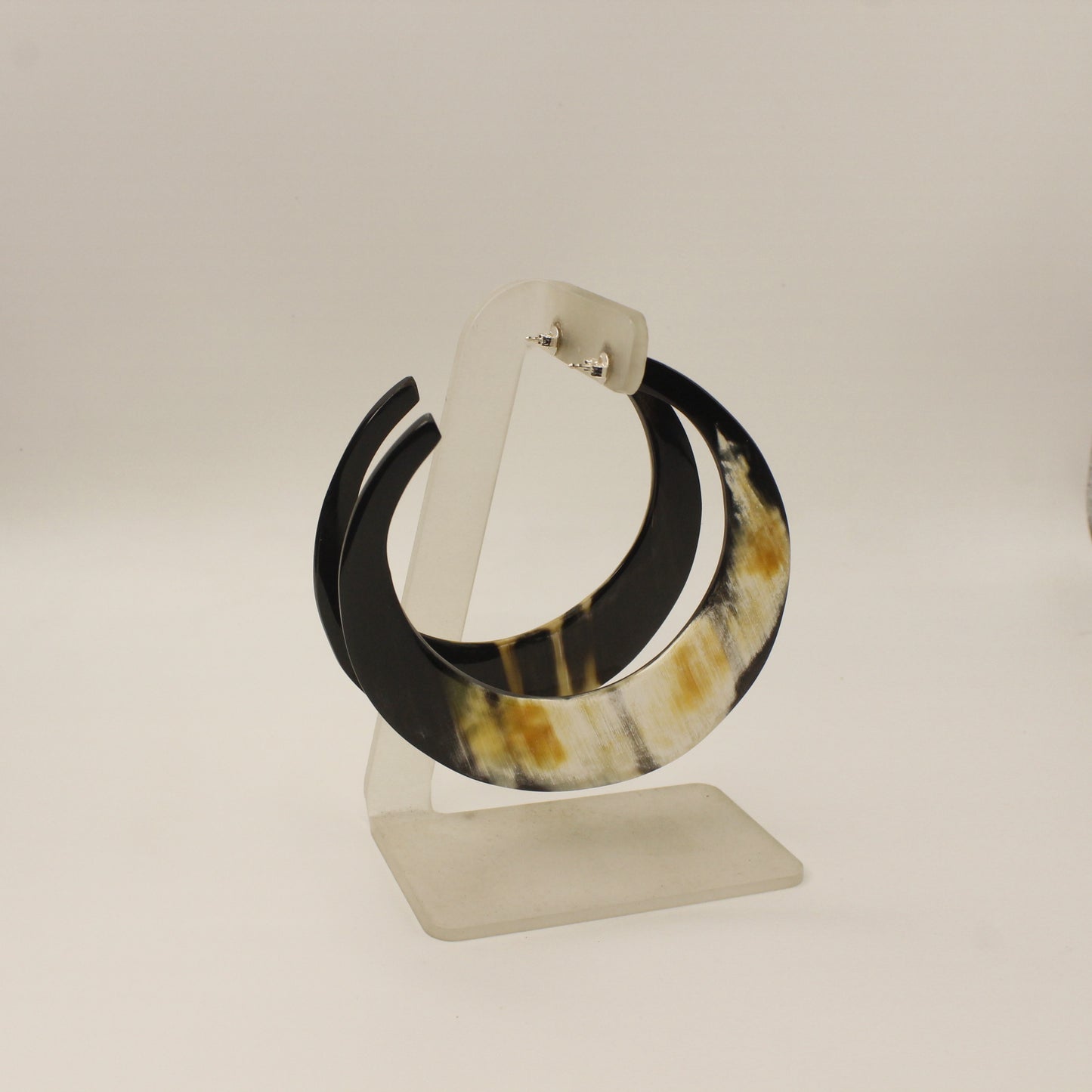 Handcrafted Oversized Crescent Horn Hoop Earring 87MM
