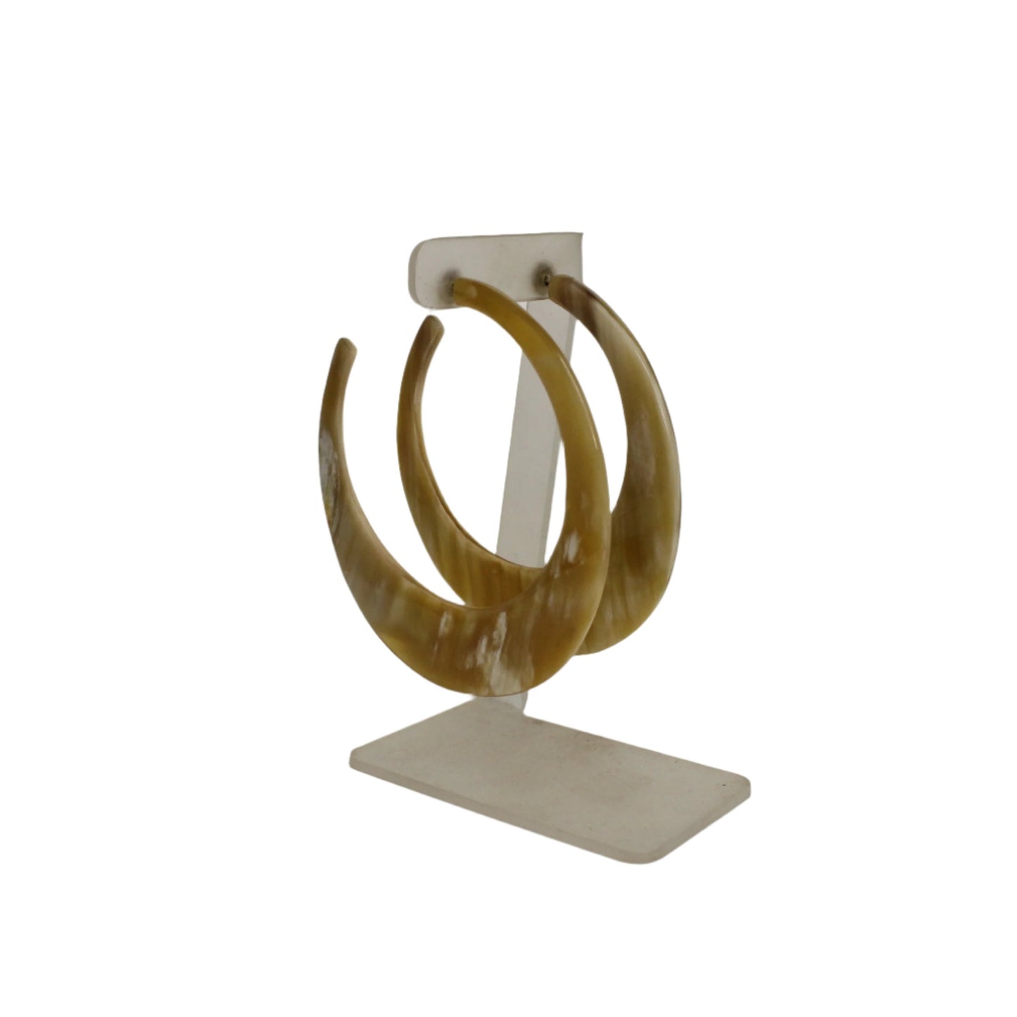 Handcrafted Oversized Crescent Horn Hoop Earring 87MM