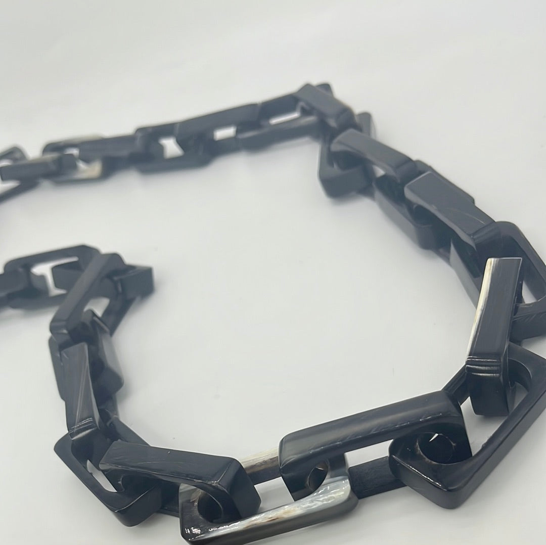 Dera Square Watusi Cattle Horn Link Necklace