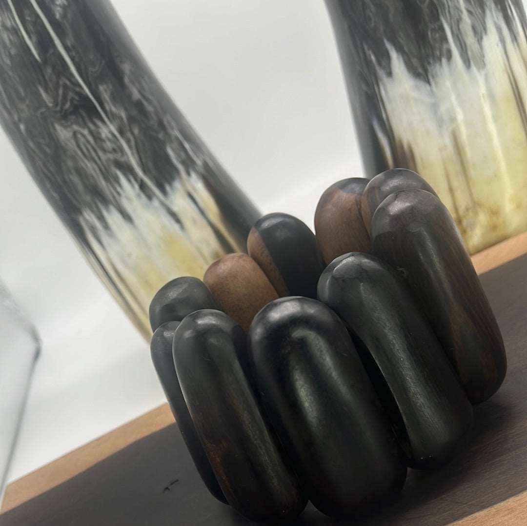 Bold Ebony Wood Strech Bracelet