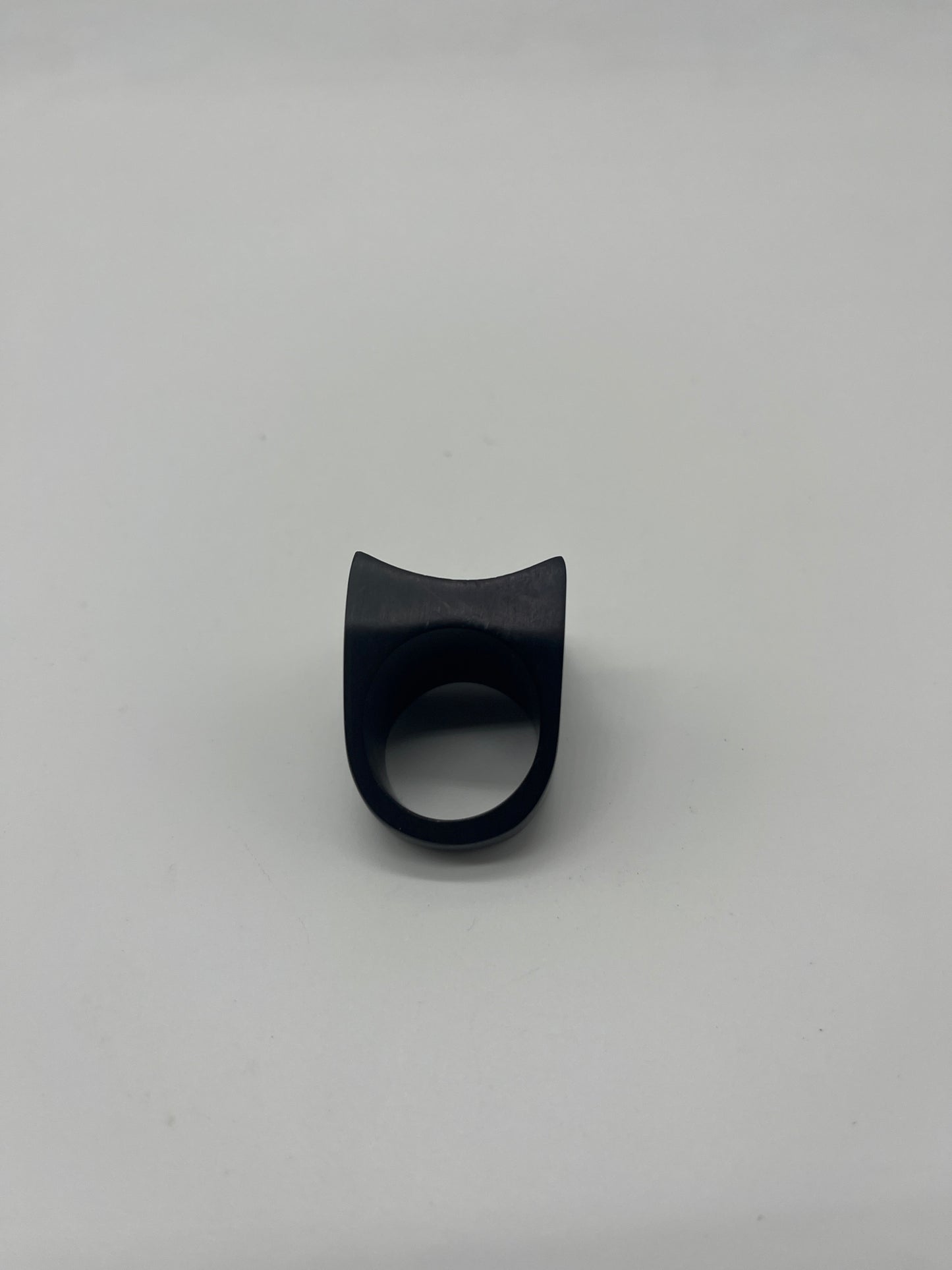 Handcrafted ebony wood statement square ring from Mali