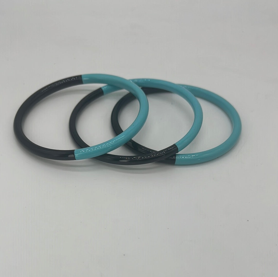 Horn Bangle Robin Egg Blue Accent