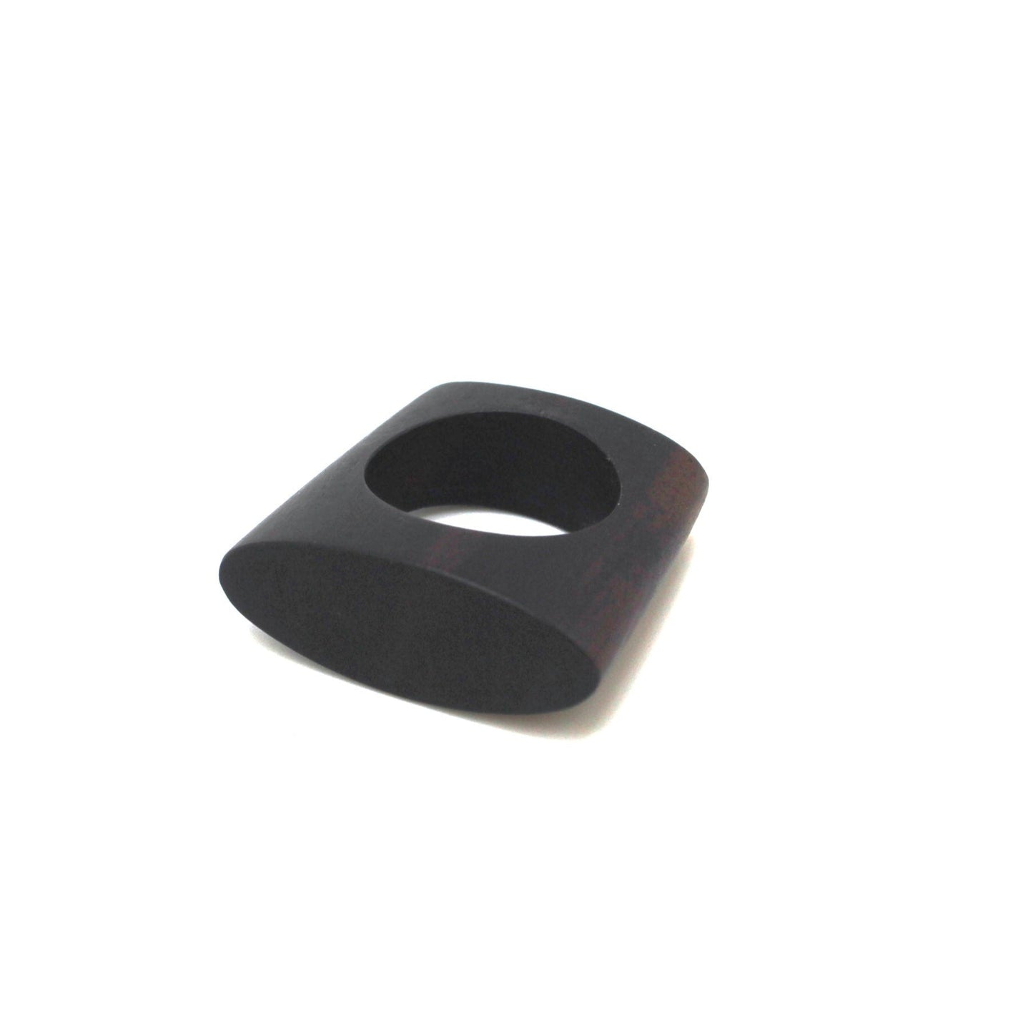 Handcrafted ebony wood ring oval shape from Mali