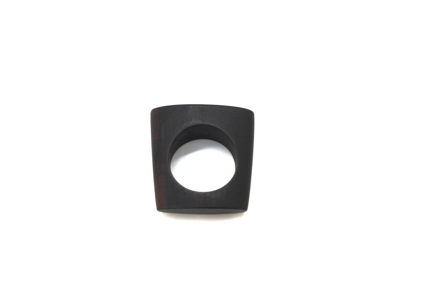 Handcrafted ebony wood ring oval shape from Mali