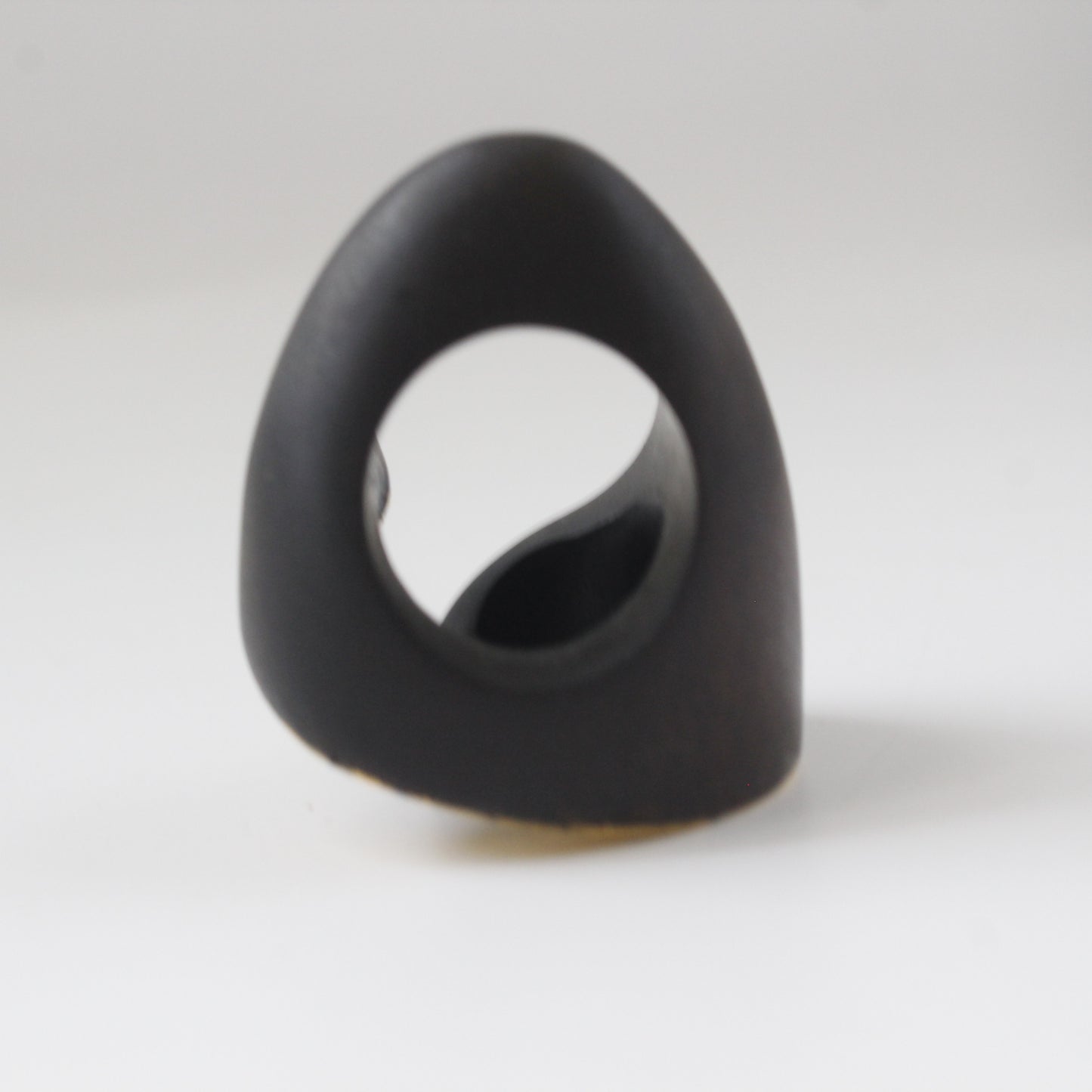 Handcrafted Ebony Wood Swirl Ring 24k Gold Leafing Mali