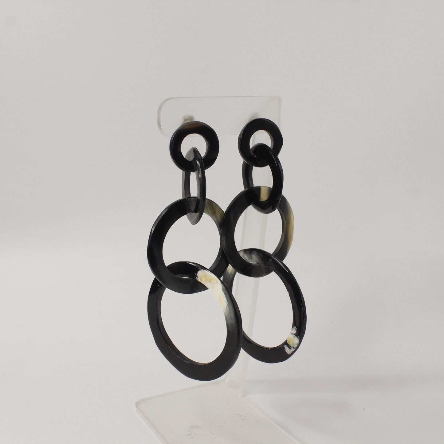 Handcrafted 4 Circle Horn Drop Earring