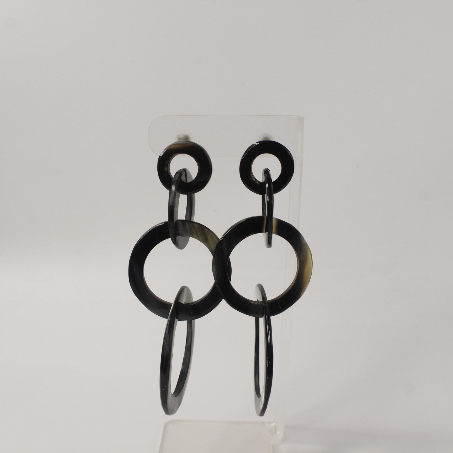 Handcrafted 4 Circle Horn Drop Earring