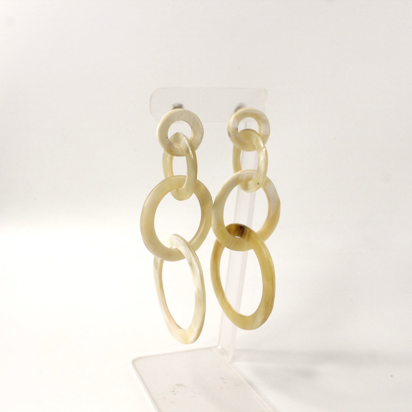 Handcrafted 4 Circle Horn Drop Earring