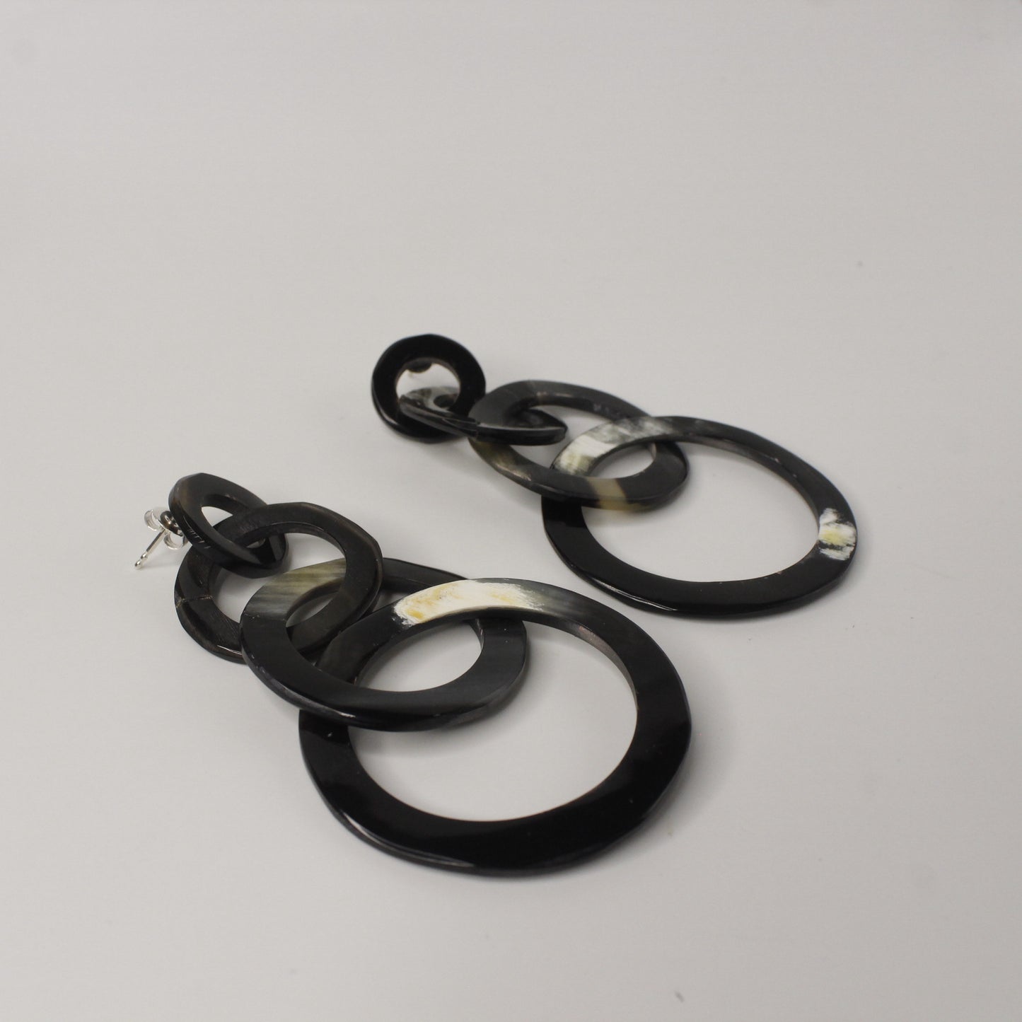 Handcrafted 4 Circle Horn Drop Earring