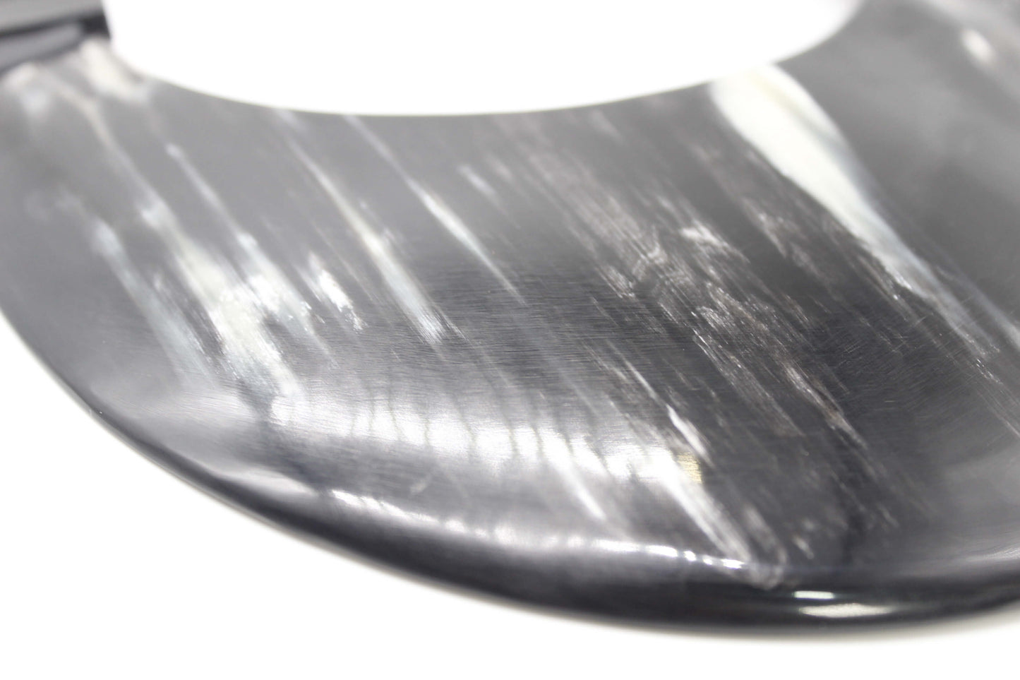 Handcrafted Oversized Watusi Cattle Horn Shield Collar with Magnetic Closure