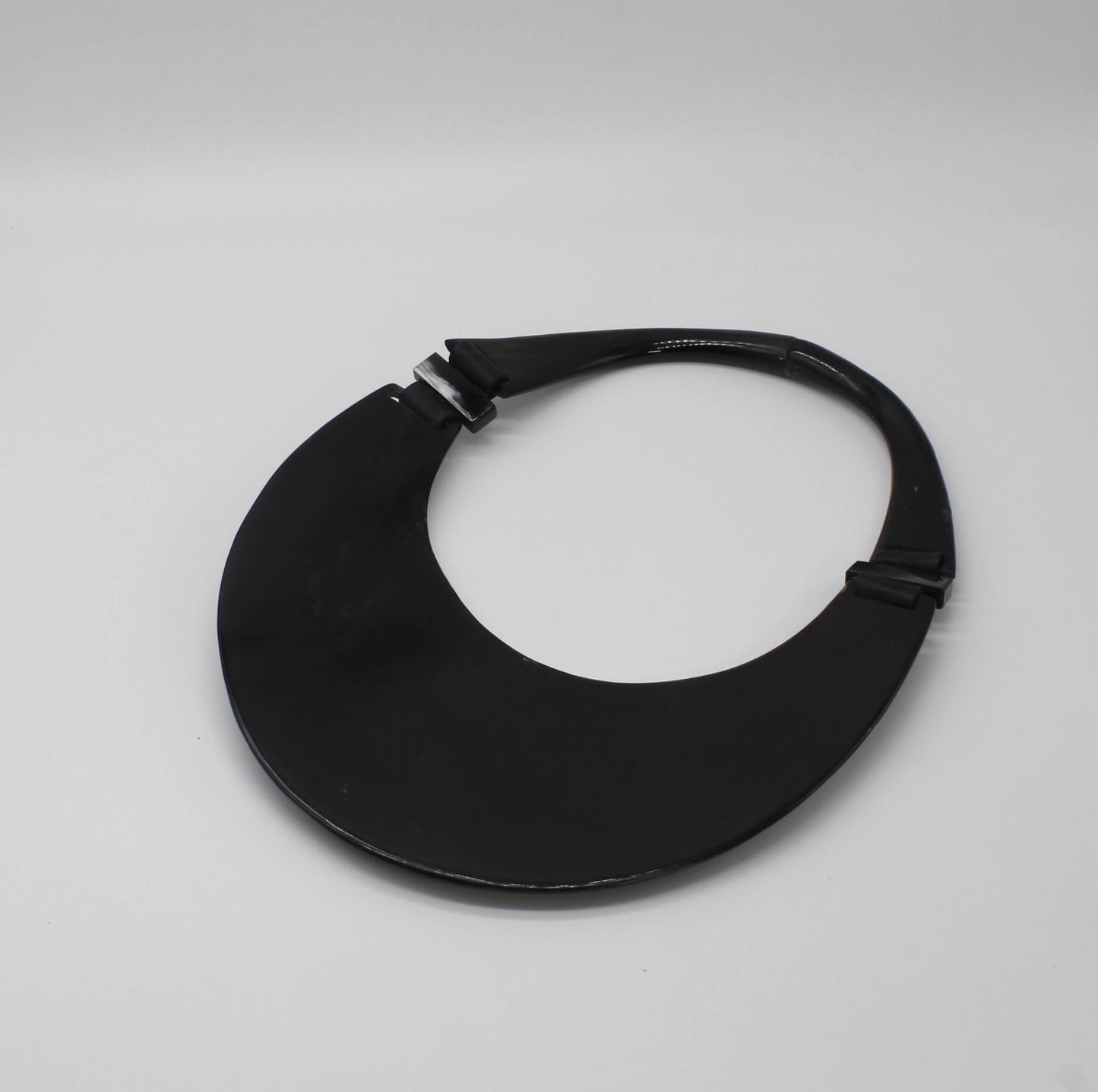 Handcrafted Oversized Watusi Cattle Horn Shield Collar with Magnetic Closure