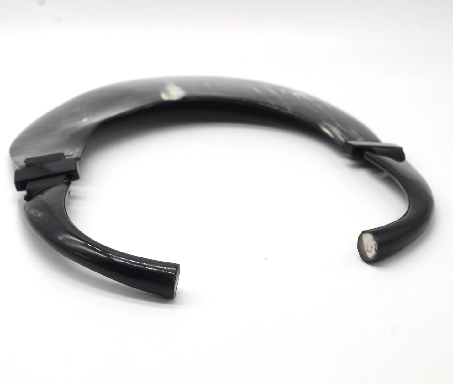Handcrafted Oversized Watusi Cattle Horn Shield Collar with Magnetic Closure