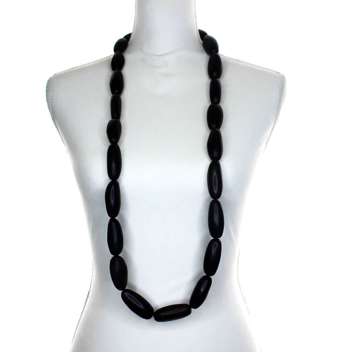 Haji Oval station Ebony Wood Necklace