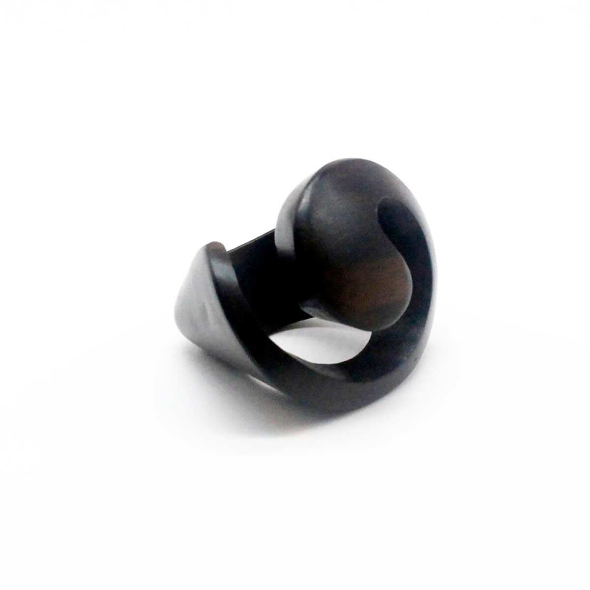 Handcrafted Ebony Wood Swirl Ring from Mali