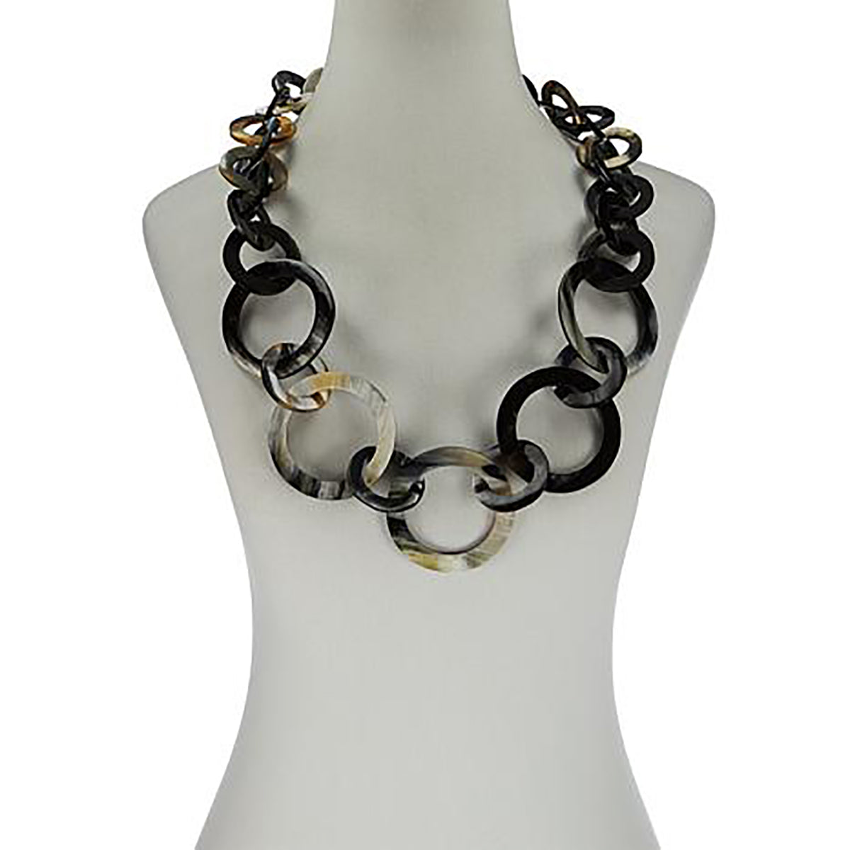 Horn Link Statement Necklace Uma 26"