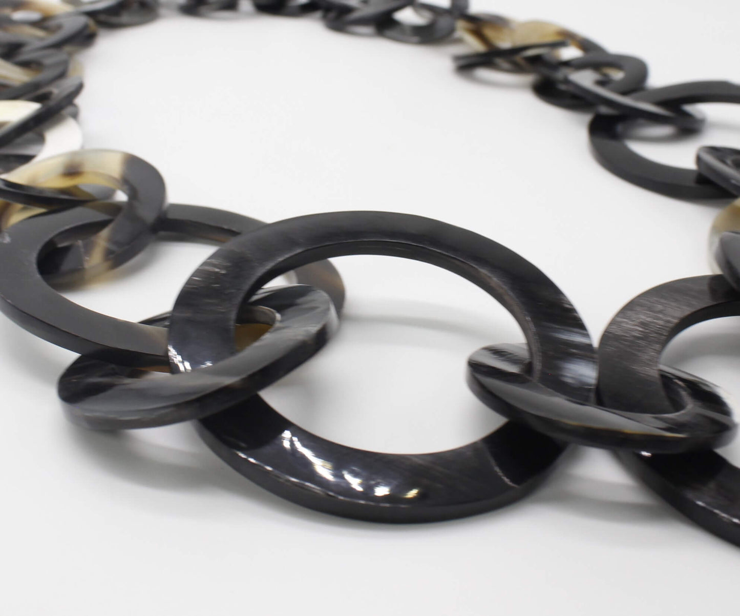 Horn Link Statement Necklace Uma 26"