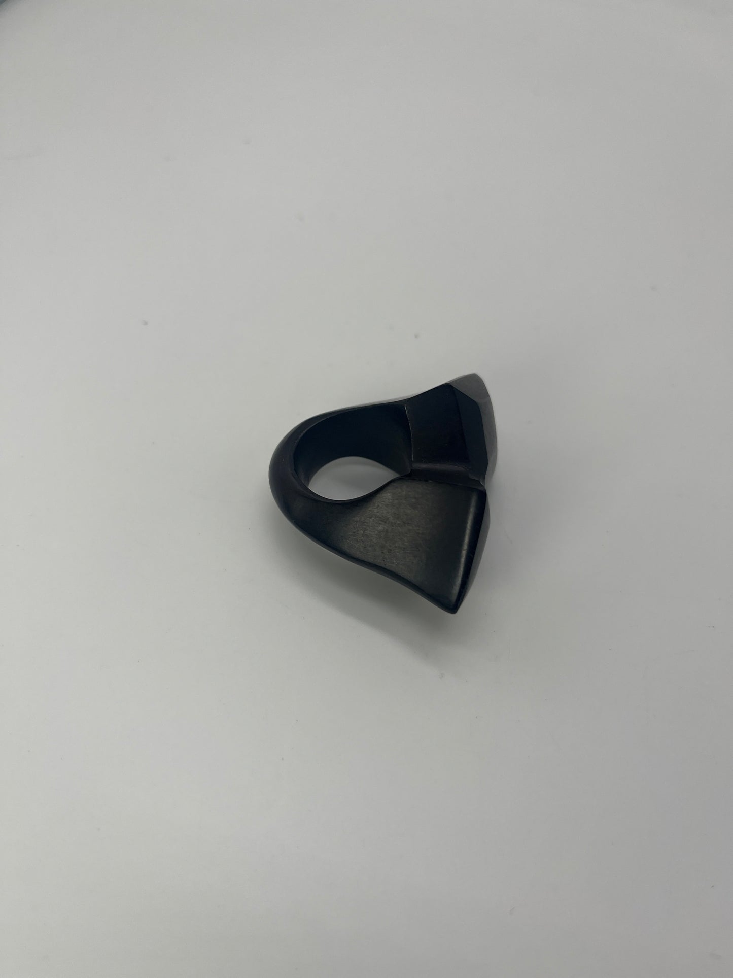 Handcrafted ebony wood ring double square design from Mali