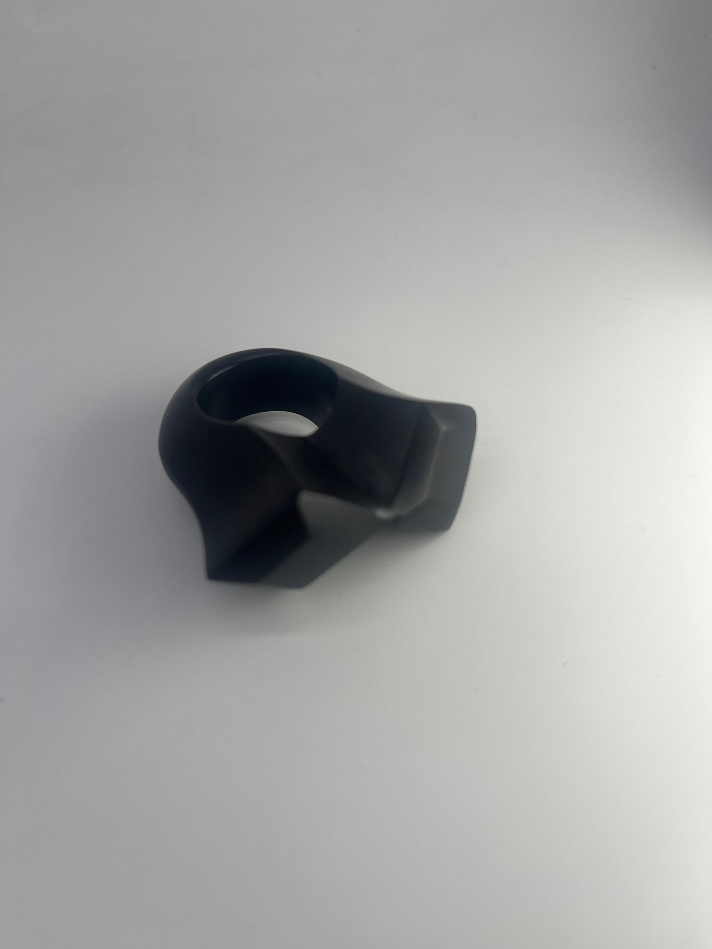 Handcrafted ebony wood ring double square design from Mali