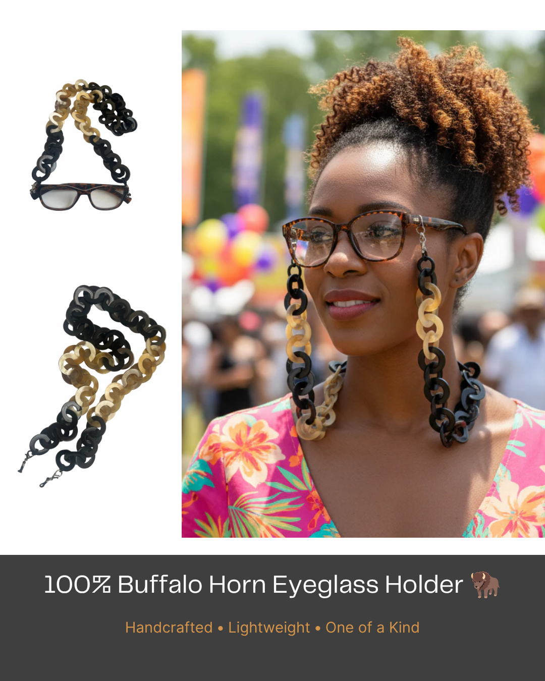Horn Hair Pick Juneteenth Enamel