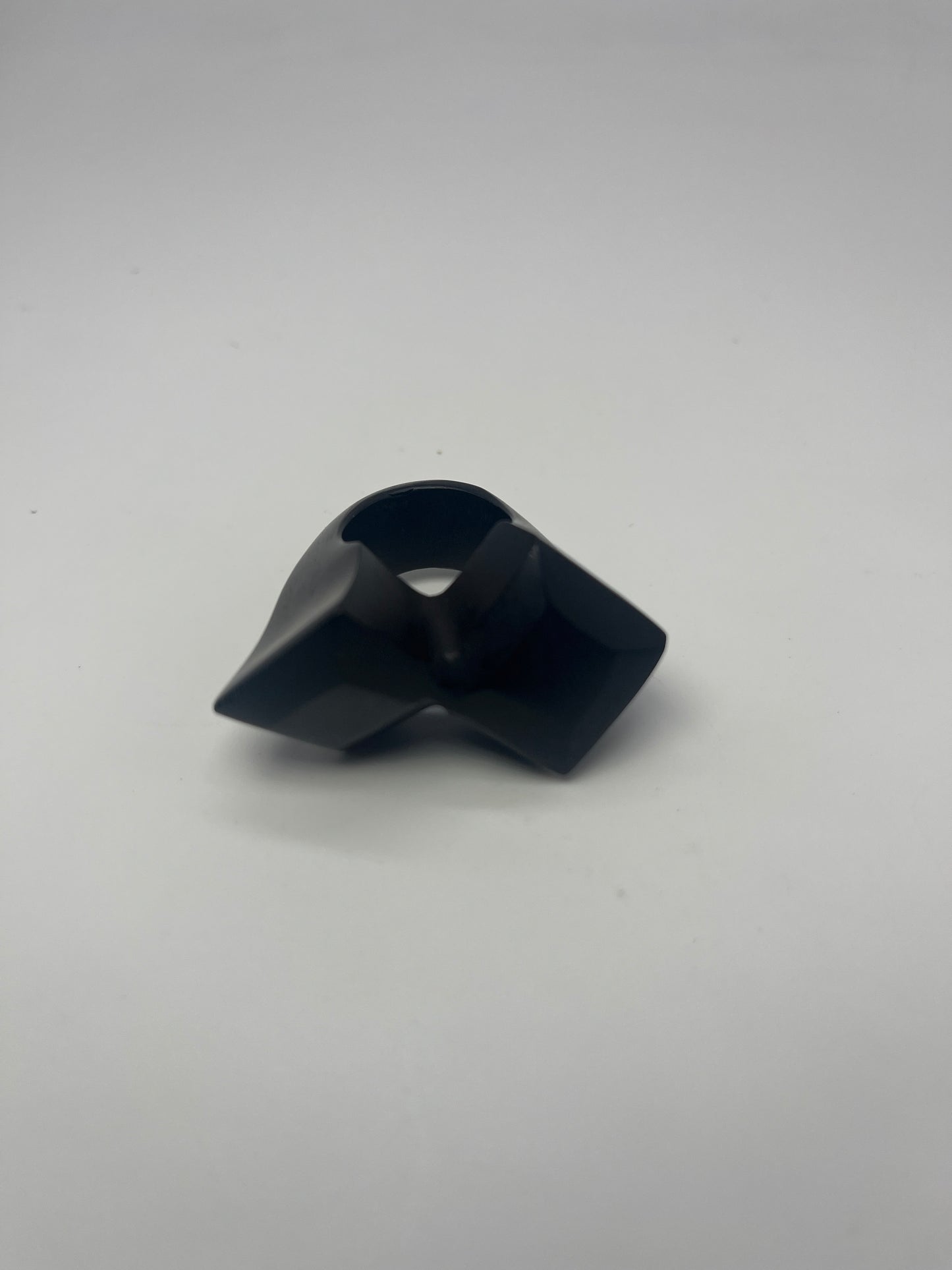 Handcrafted ebony wood ring double square design from Mali