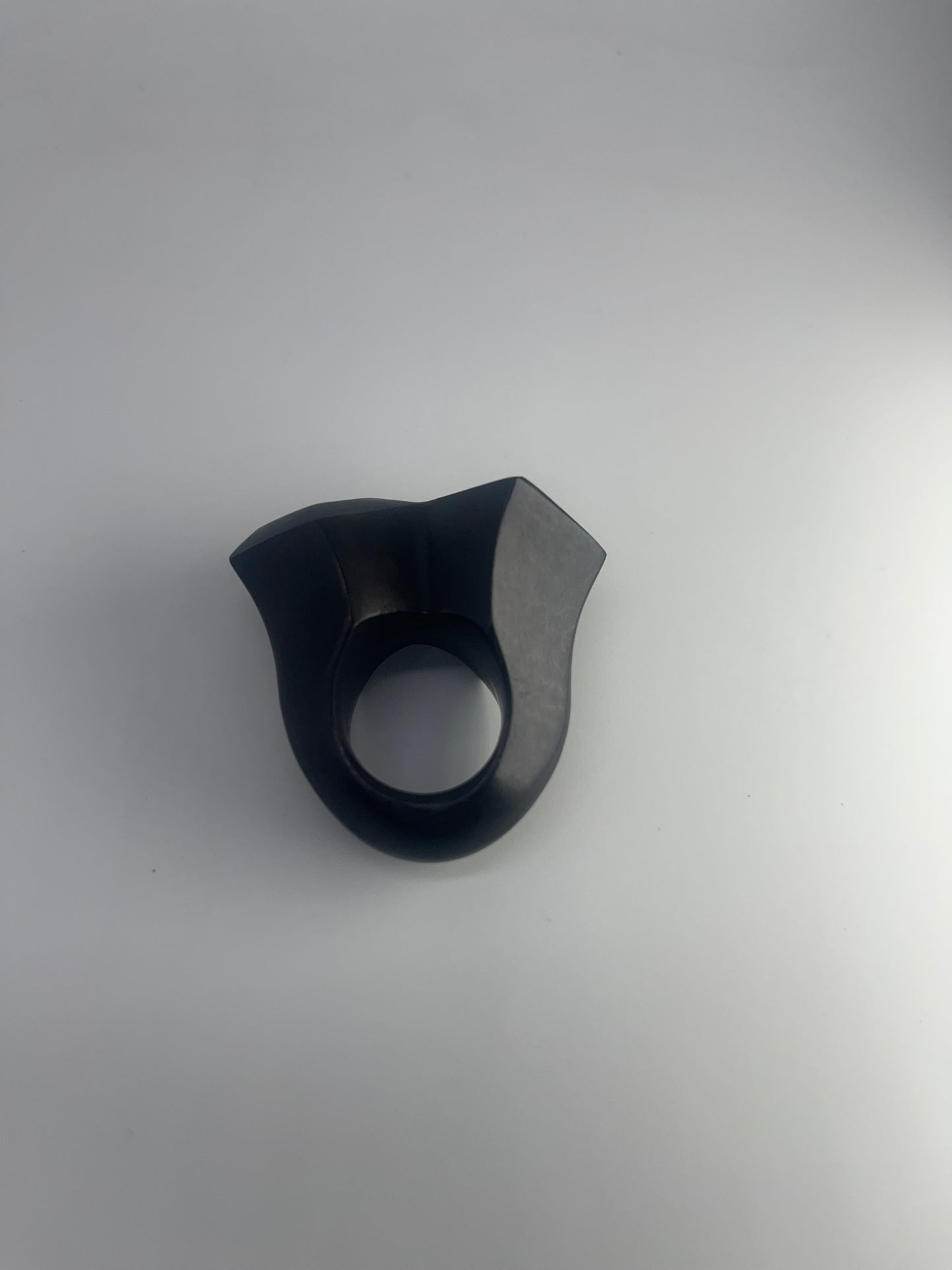 Handcrafted ebony wood ring double square design from Mali