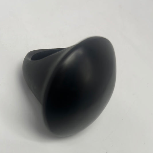 Oversized Sculpted Round Ebony Wood  Ring