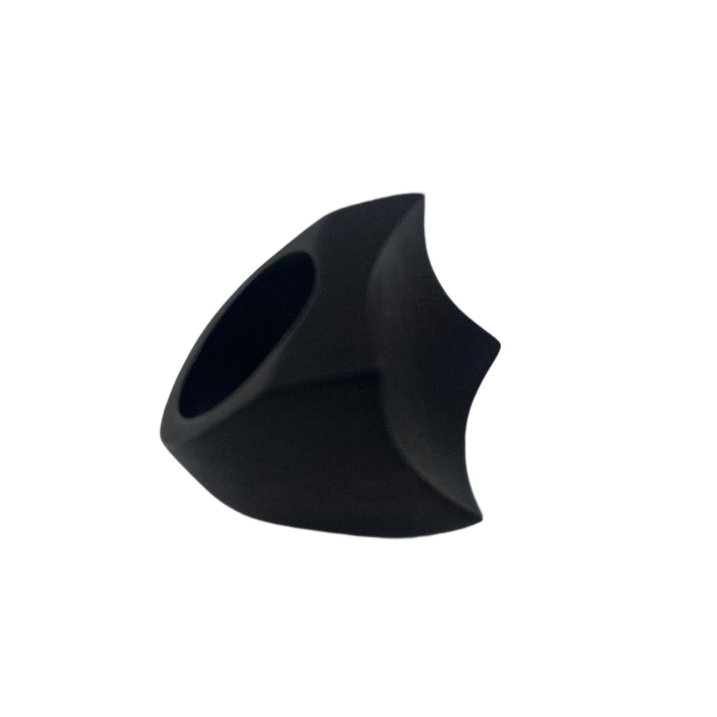 Handcrafted ebony wood statement square ring from Mali