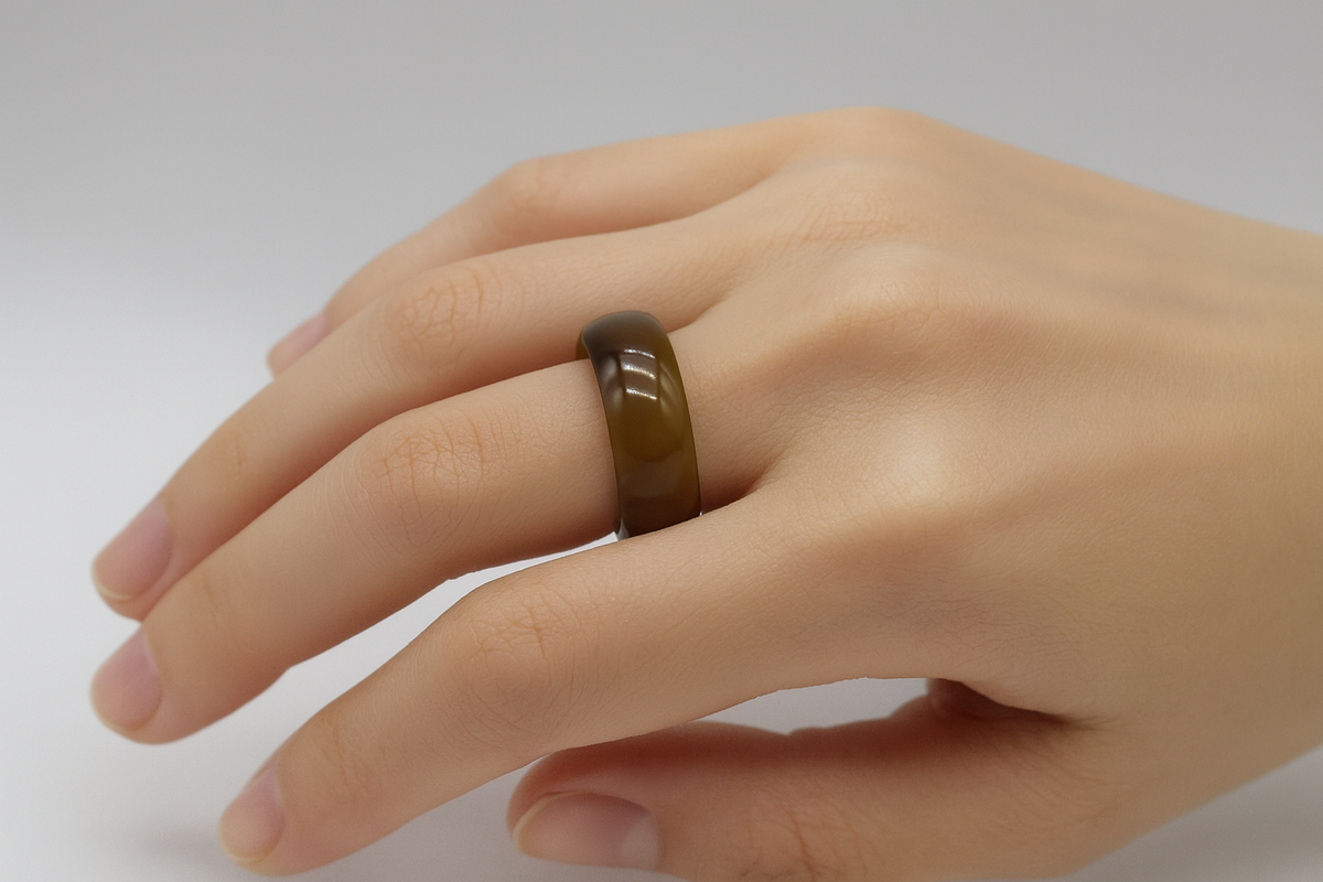 8MM Buffalo Horn Band Ring – Sustainable Unisex Natural Horn Jewelry