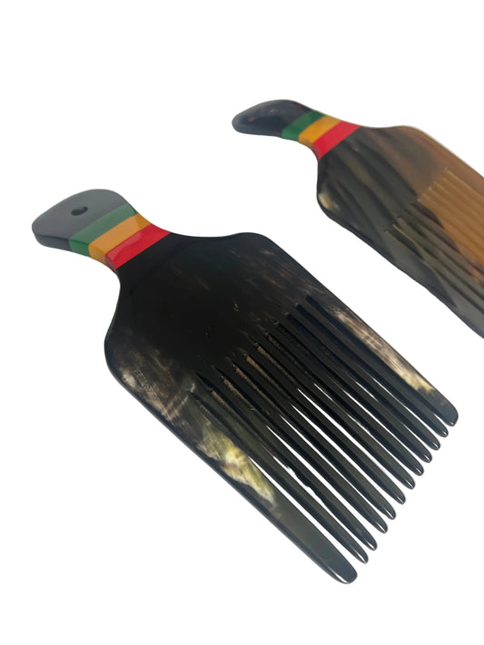 Horn Hair Pick Juneteenth Enamel