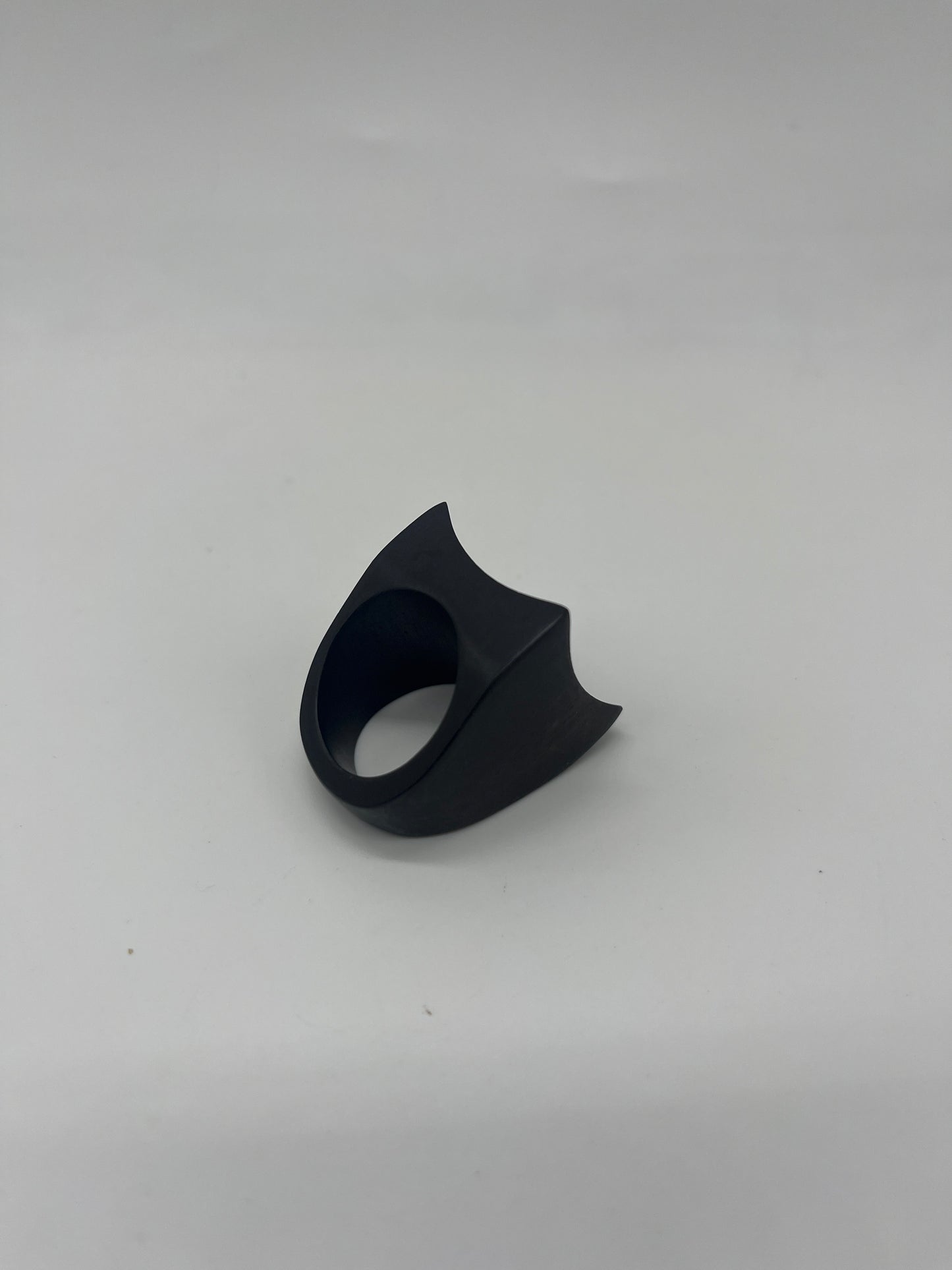 Handcrafted ebony wood statement square ring from Mali