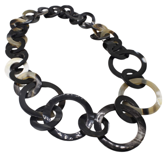 Horn Link Statement Necklace Uma 26"