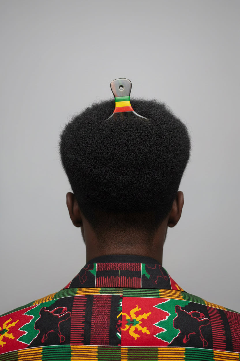 Horn Hair Pick Juneteenth Enamel