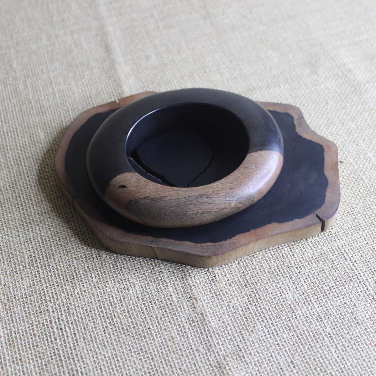 Ebony Wood hand carved Slip on Bangle