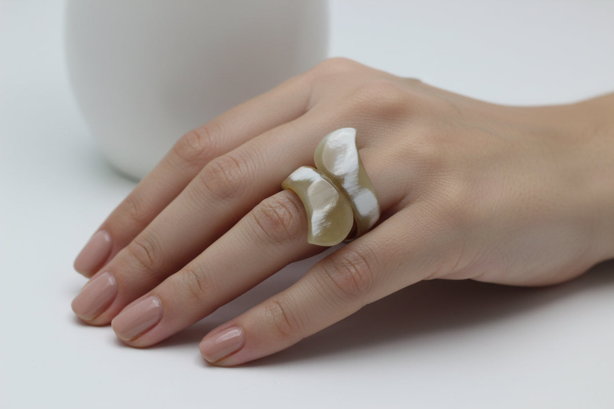 Buffalo Horn Bypass Ring – Handcrafted Natural Statement Jewelry from Ethically Sourced Horn