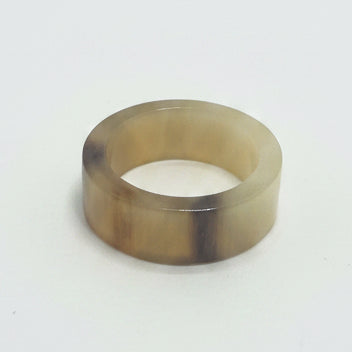 8MM Buffalo Horn Squared Band Ring – Sustainable Unisex Natural Horn Jewelry