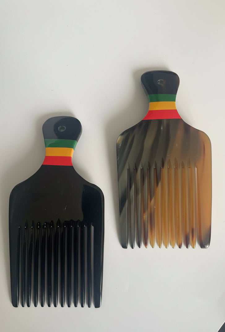 Horn Hair Pick Juneteenth Enamel