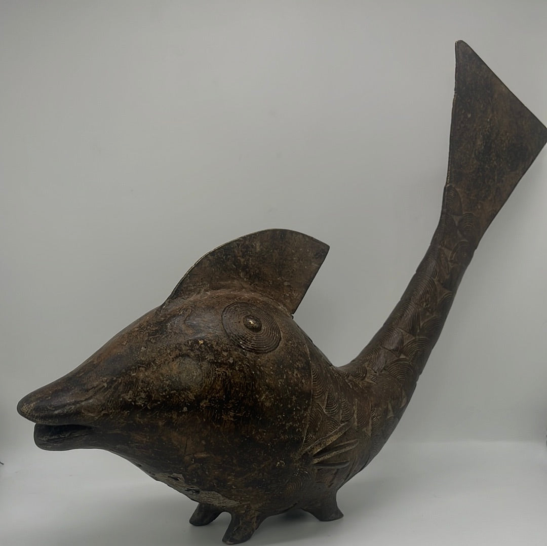 Goldweight Brass Fish African brass figures handmade sculpture