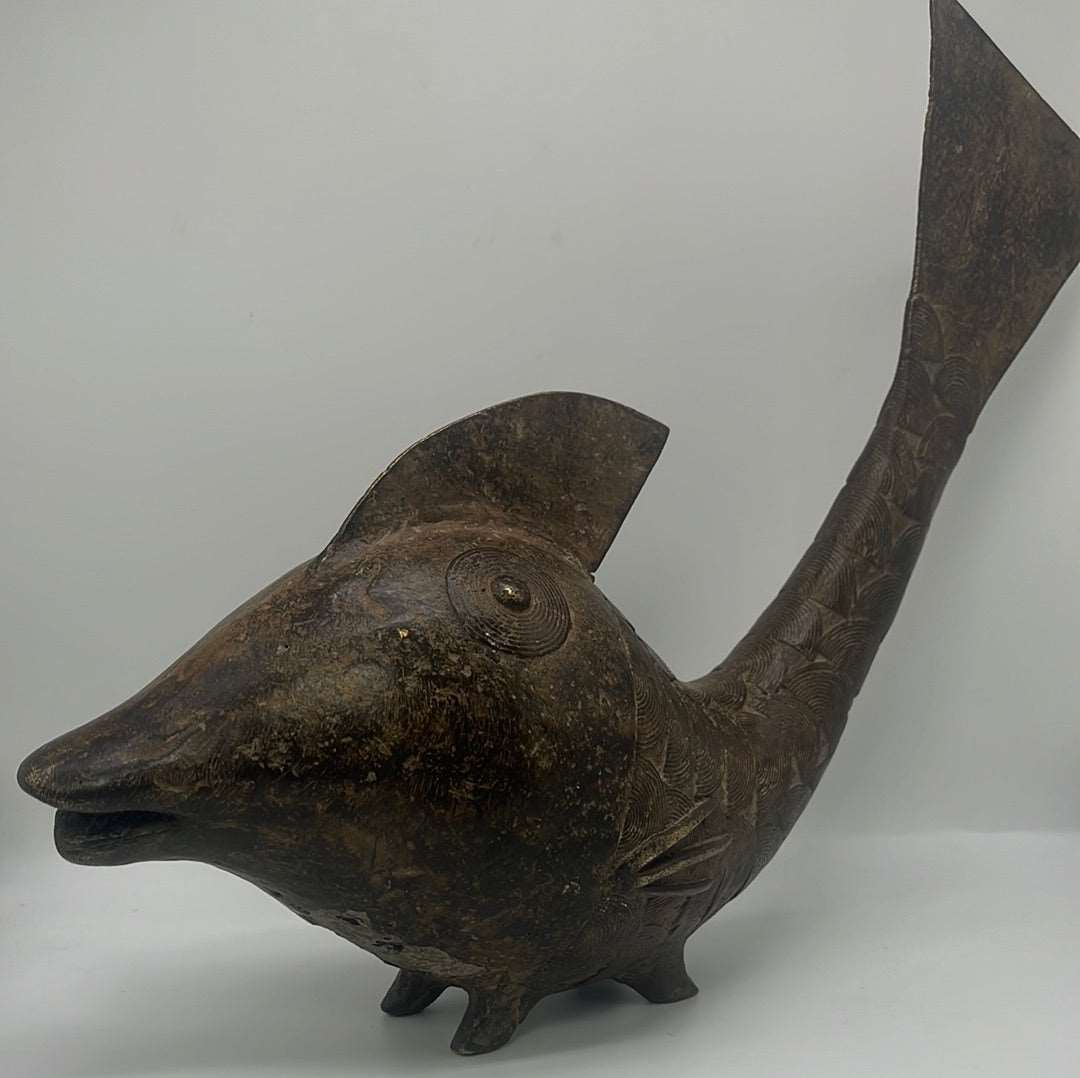 Goldweight Brass Fish African brass figures handmade sculpture