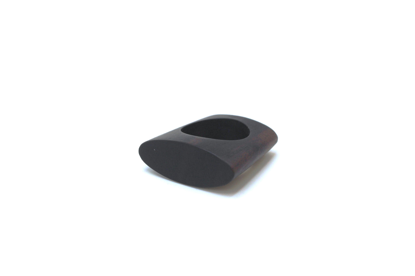 Handcrafted ebony wood ring oval shape from Mali
