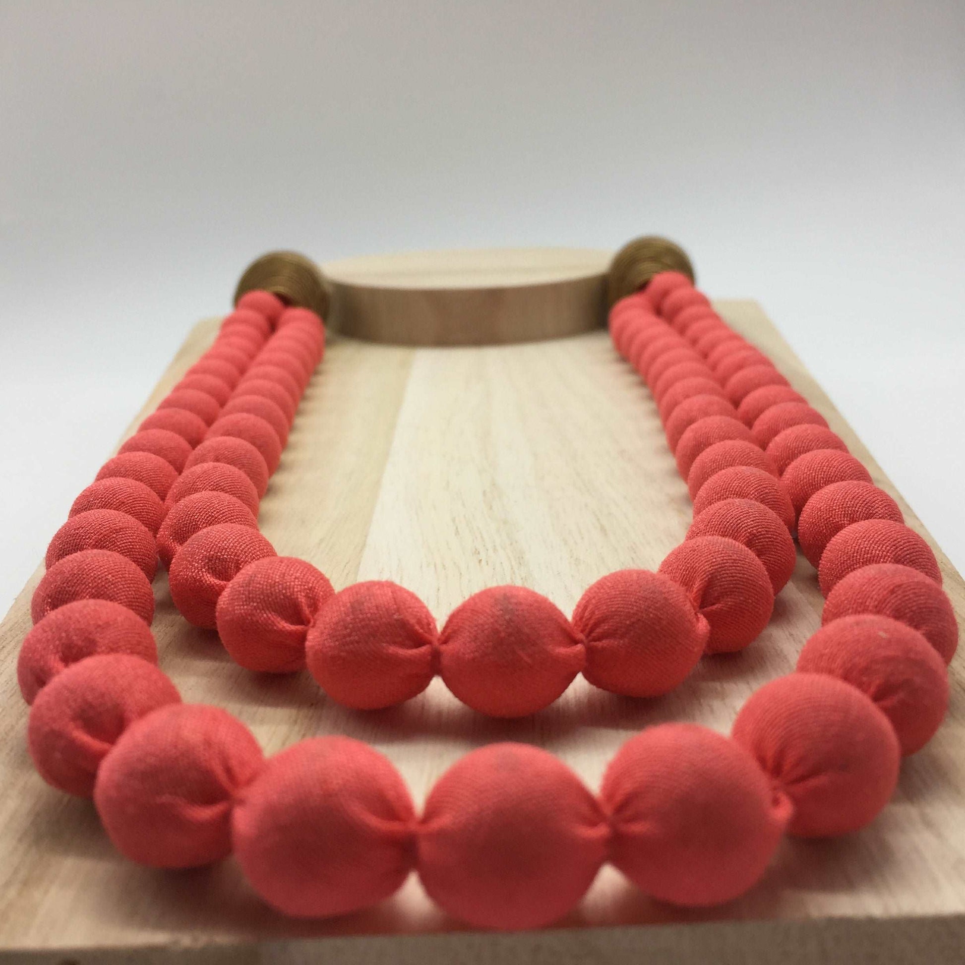 Natural Beauties Multistrand Beaded Necklace Coral Gold Kennedy 34"